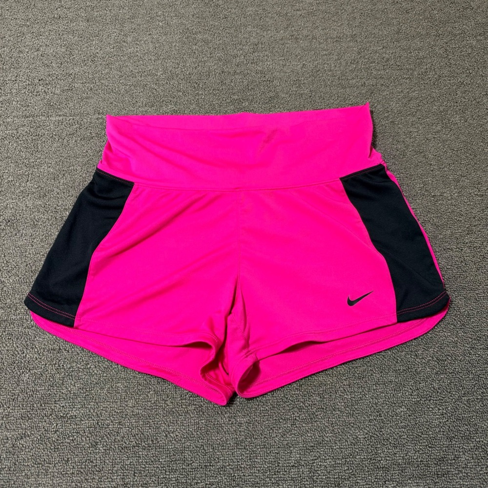 Nike Dri-FIT Running Shorts Neon Pink Black Side Panel Size Small Gorpcore